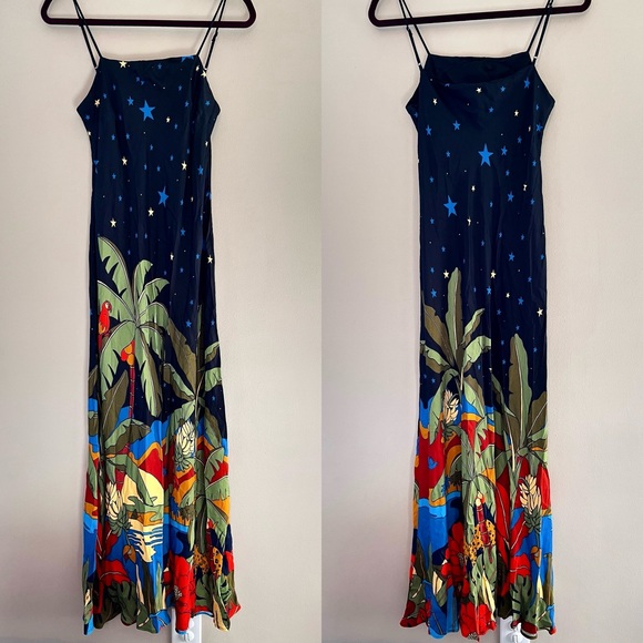 NWT Farm Rio Anthropologie Floral Maxi Slip Dress - Picture 3 of 10